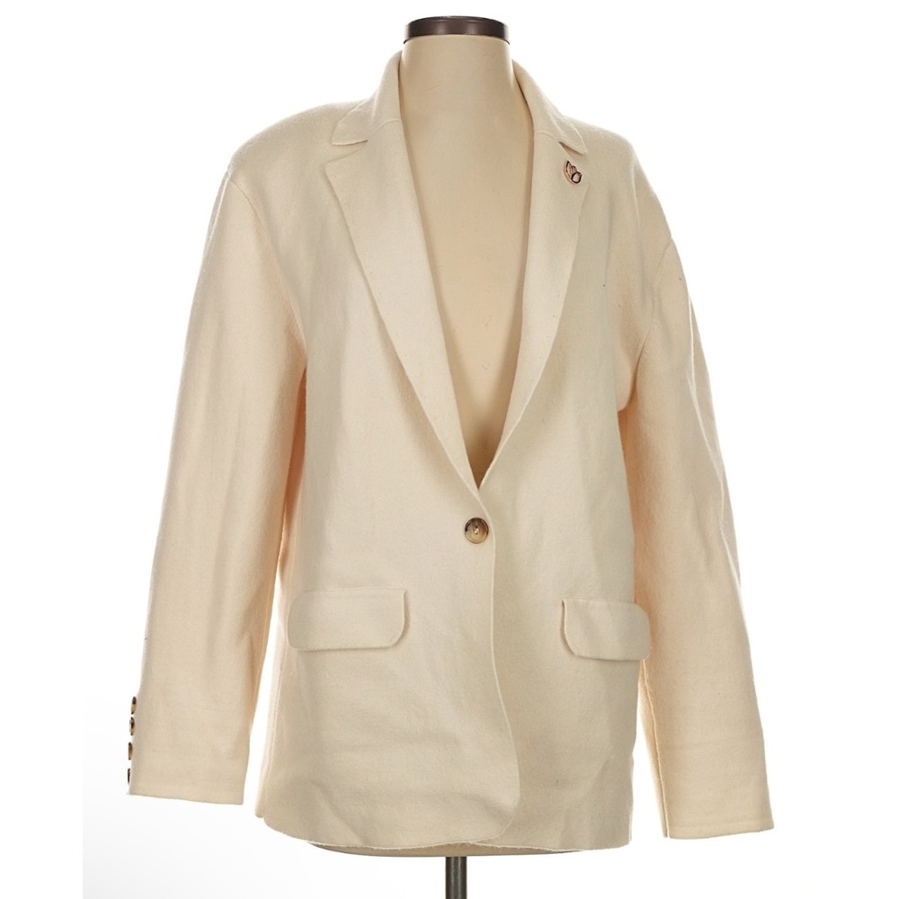 Dodiee Women's Cashmere Blend Blazer Jacket Single Button Size S Read‎